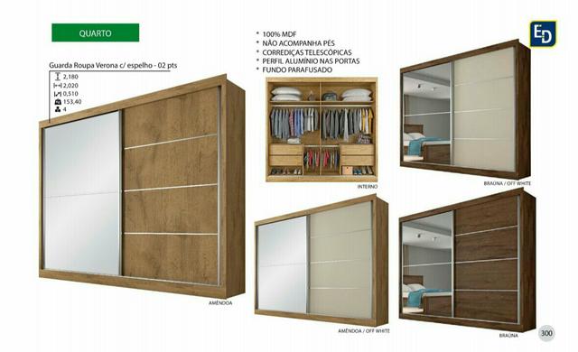 Guarda Roupa Verona 100% MDF com espelho