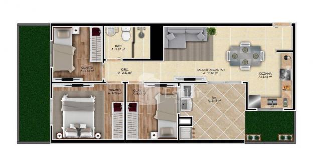 Apartamento garden com 3 quartos no são cristóvão - são josé dos pinhais/pr - Foto 12