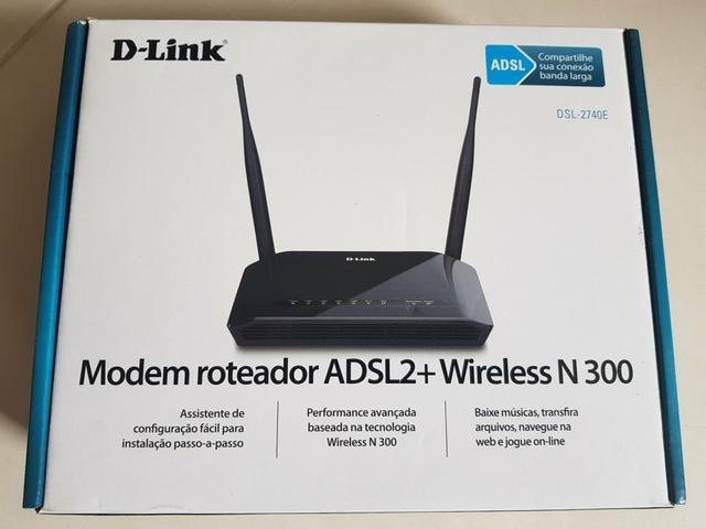 Modem e Roteador Wireless D-link DSL-2740 e N300 mbps ADSL2 + 4 Portas Lan Fast-ethernet