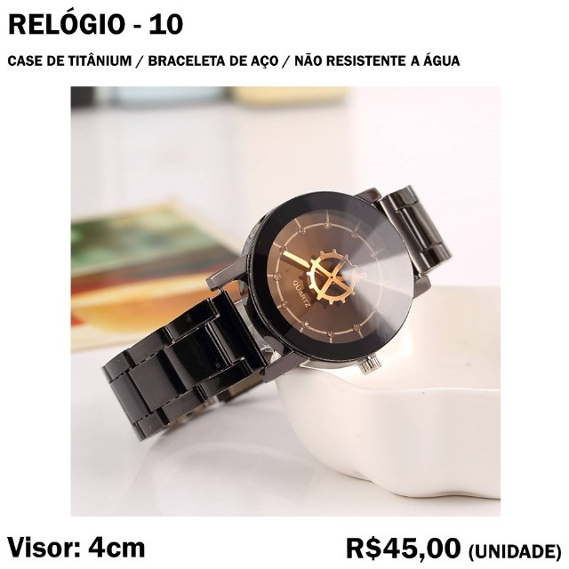 Relógio 03 Bracelete de Aço e Case de Titanium Não é a Prova D'água