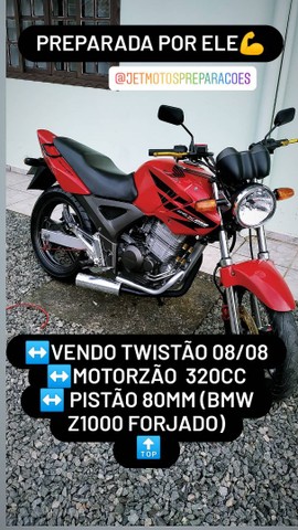TWISTER, VERMELHA, MOTO, HONDA