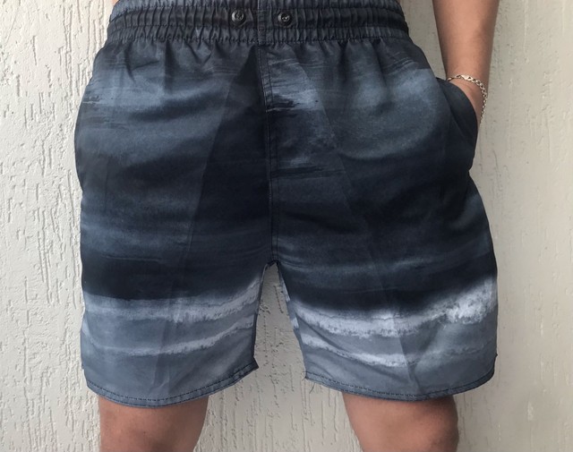 Bermuda tectel masculina short liso e estampado moda praia  - Foto 2