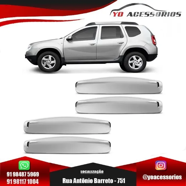 Aplique Cromado Maçaneta Renault Duster 2010 à 2015 4 Portas