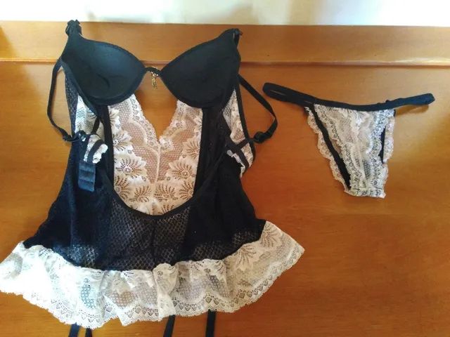 Conjunto corselet com cinta liga e calcinha M - Foto 3
