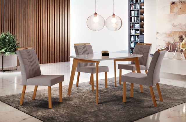 Sala  mesa jantar com 4 cadeiras tampo de vidro  - Foto 2
