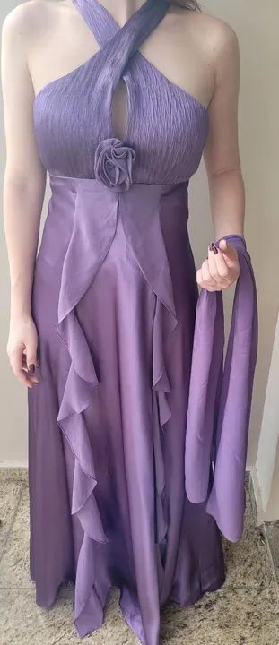 Vestido longo lilás
