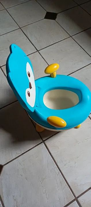 Penico Infantil Azul com Desenho de Urso