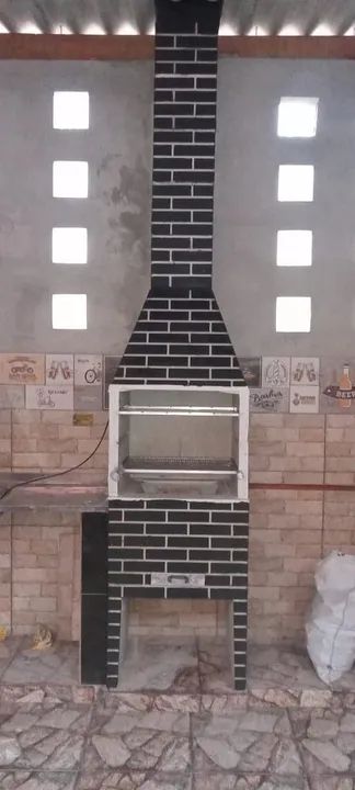 Churrasqueira Pré Moldada De Brinde Grelha e Suporte Espetos - Foto 3