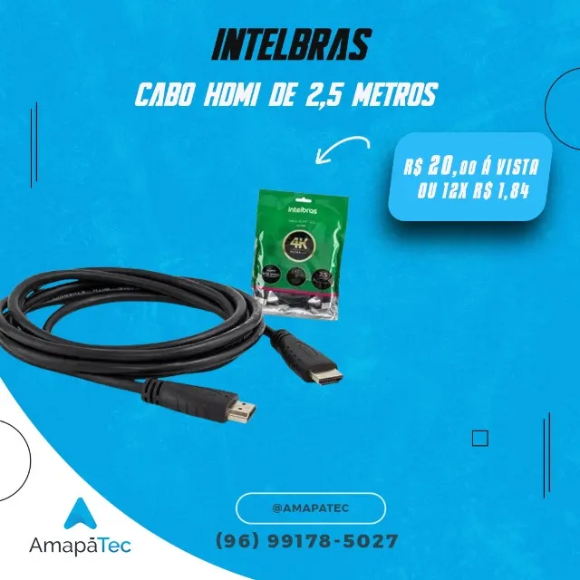 Cabo HDMI 2,5 metros CH 2025 Preto Intelbras