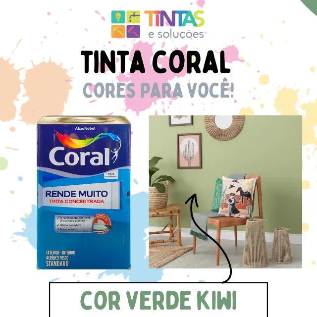 Tinta Coral Verde Kiwi