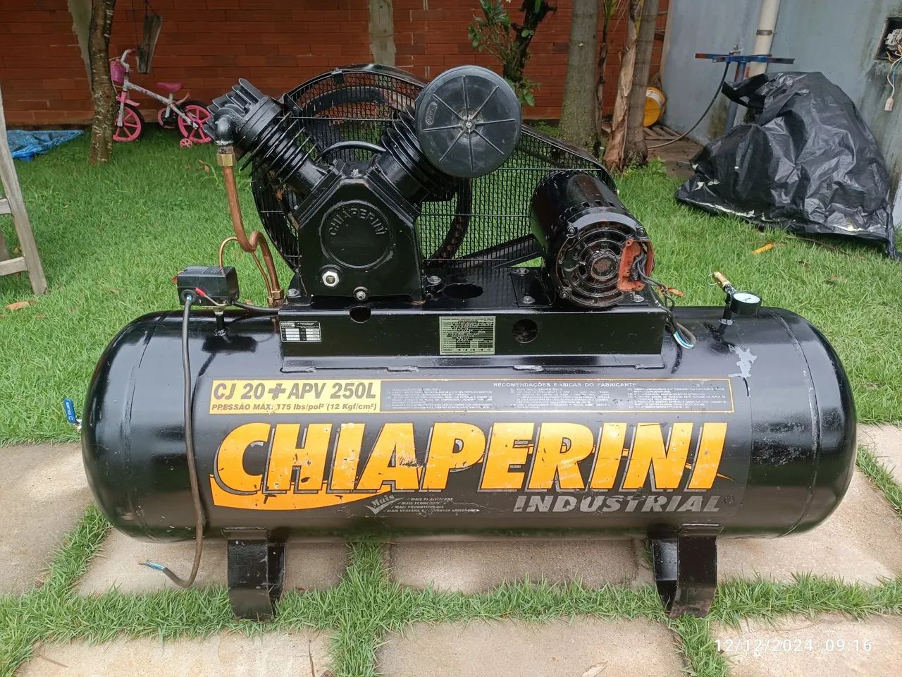 Compressor 250 litros 20 pés alta pressão 