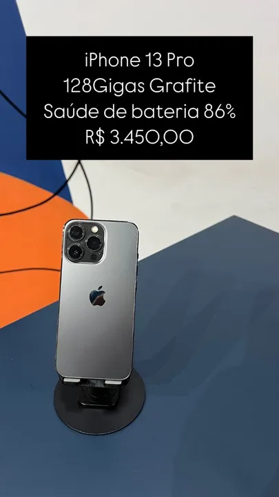 iPhone 13 Pro 256GB Branco Saúde de bateria 85% R$ 3.500,00 Semi