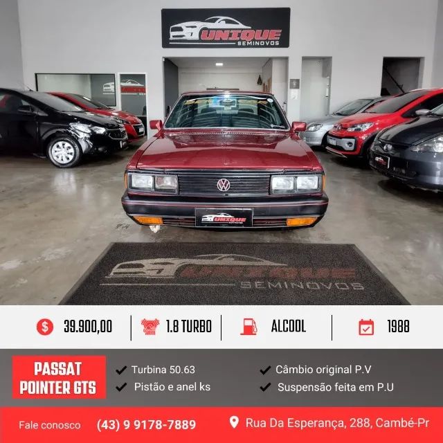 Passat Pointer  Gts Turbo 1988 Alcool
