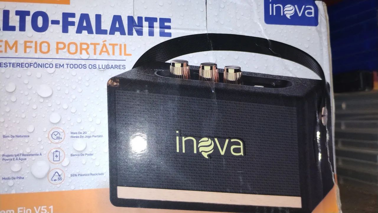 Caixa de Som Bluetooth Inova Alta-Falante em Fio Portátil