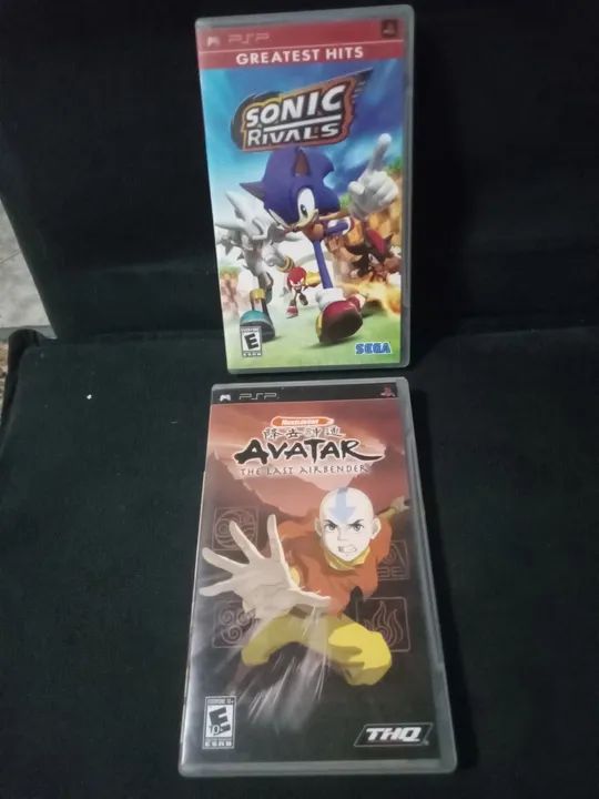 2 jogos PSP mídia física Sonic Rivals e Avatar The Last Air Bender 