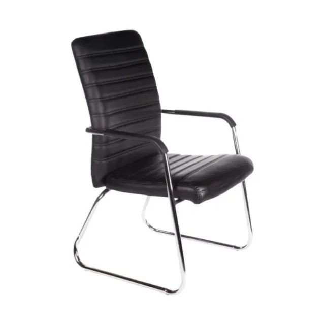 Poltrona de Escritório Interlocutor ATREUS Estofada Preta Conforto Ergonômico 32882