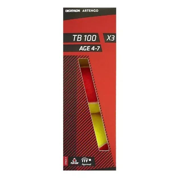 TB100 3 Tennis Ball - Artengo - Red Color (DISPLAY)