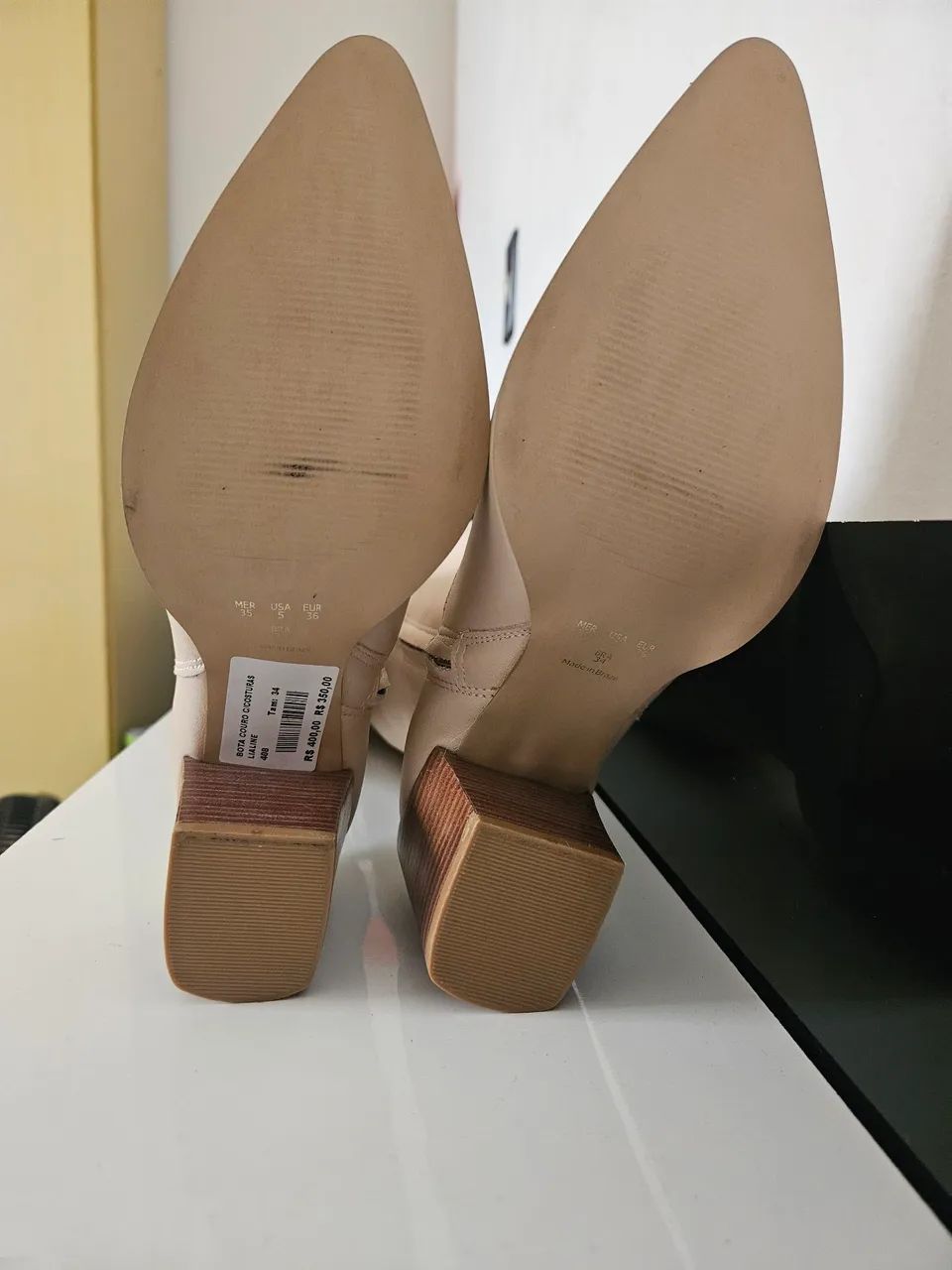 Bota de couro bege n.34 - Foto 5