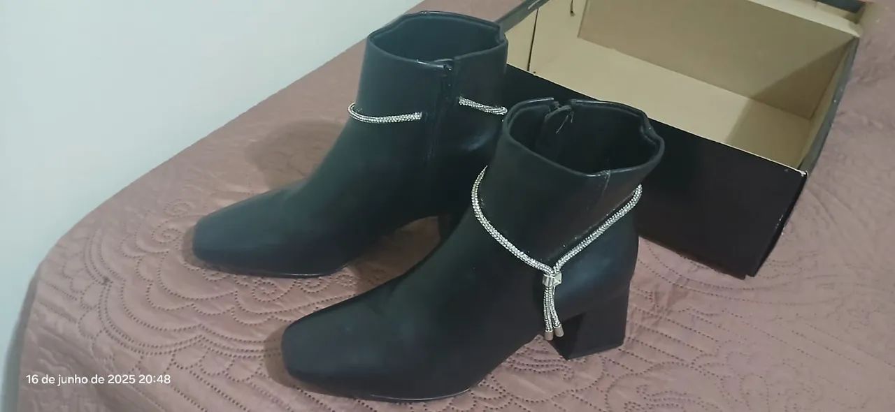 Bota Vizzano Cano médio salto grosso - Foto 3