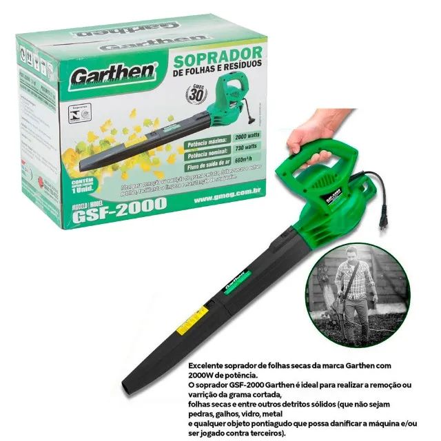 SOPRADOR DE FOLHAS POTENTE 2000W GSF2000 220V