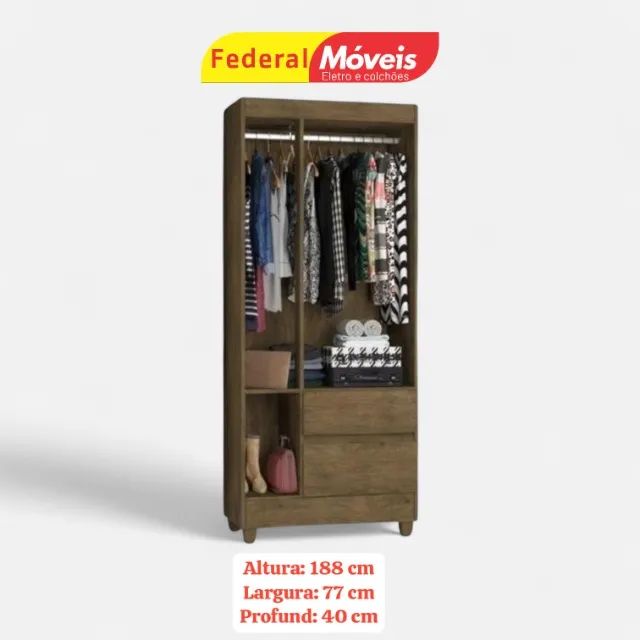 GUARDA ROUPA OFF WJHITE 3 PORTAS 2 GAVETAS (MAIS VENDIDO) - Foto 2