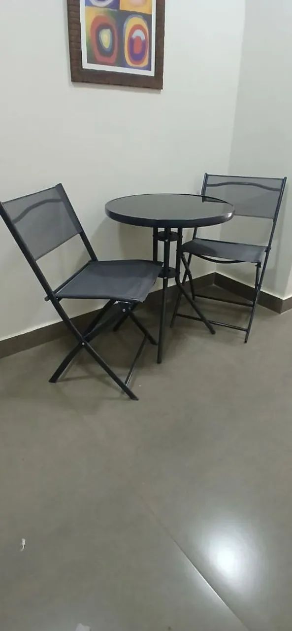 Conjunto mesa bistrô metal