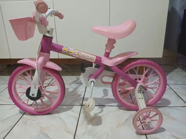 Bicicleta Infantil Menina Aro 12 Freio Tambor com cestinha