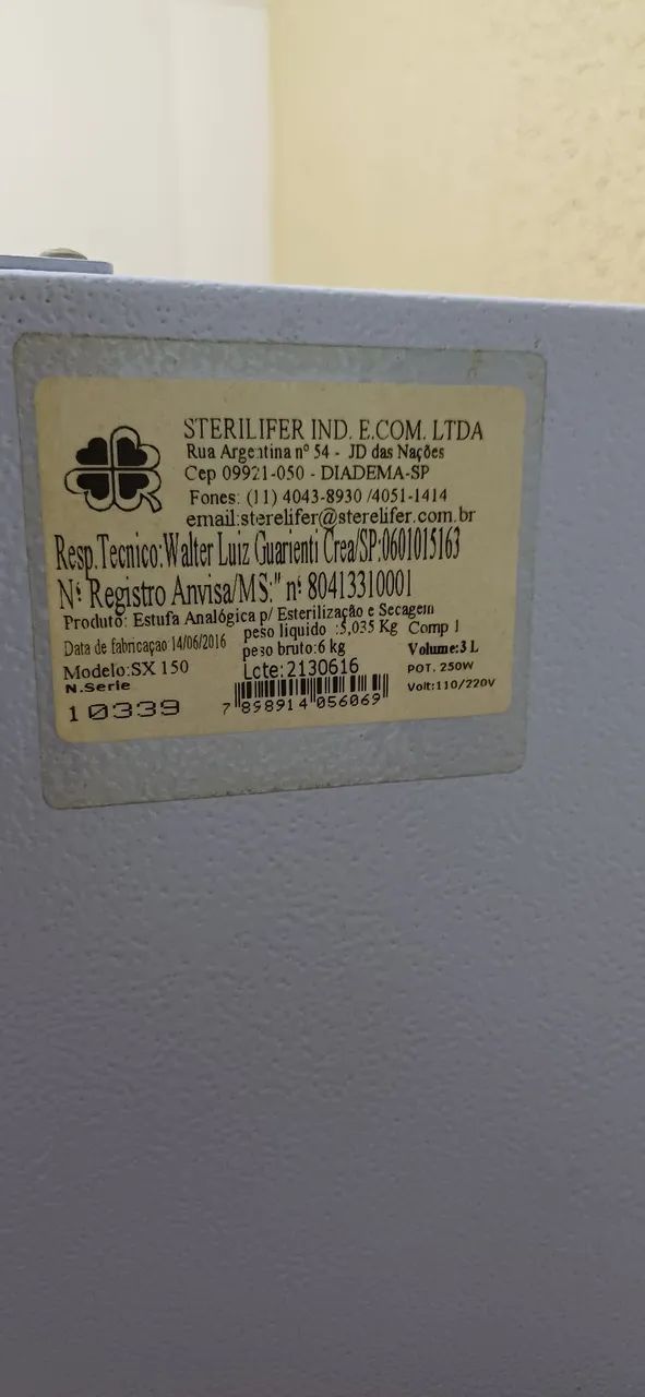Estufa de Esterilização e Secagem Sterilifer SX150 - Foto 6