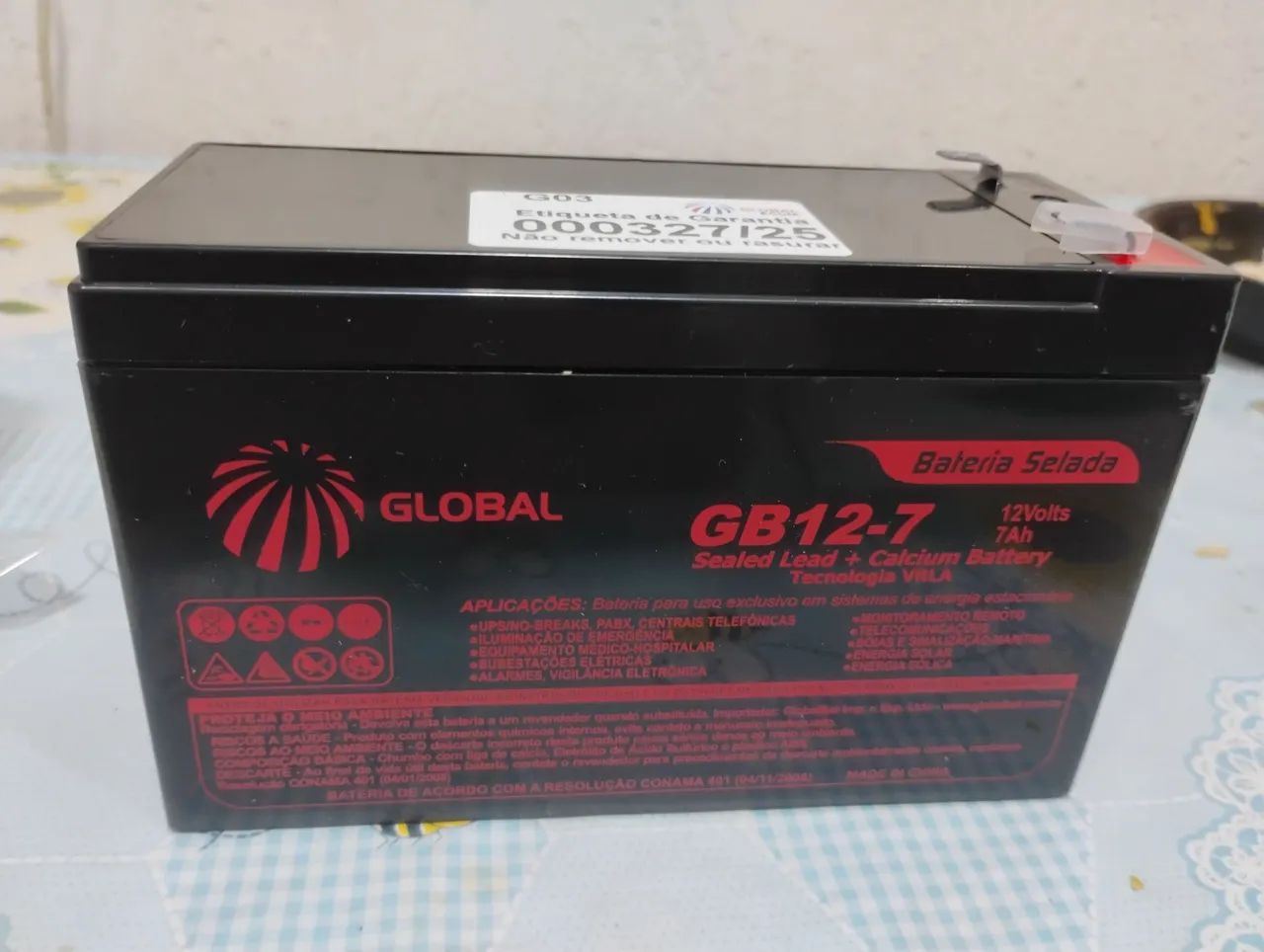 Bateria selada 12volts 7aAh Nova