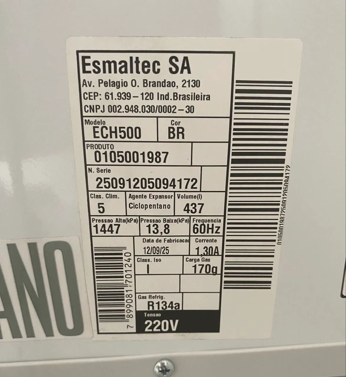 FREEZER ESMALTEC 500L