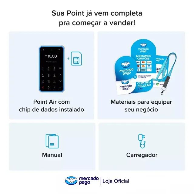 Máquina de Cartão - Mercado Pago - Point Air - Nova - Foto 3