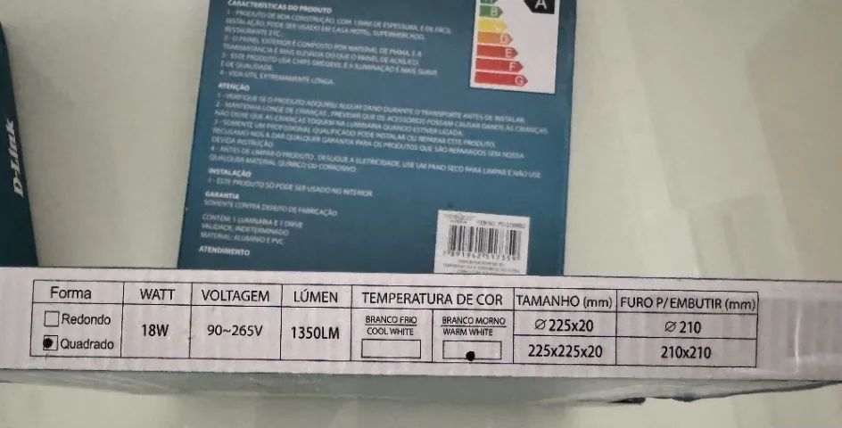 Painel Led Embutir POWER 18w 1350 lumen (2 UNIDADES) - Foto 2