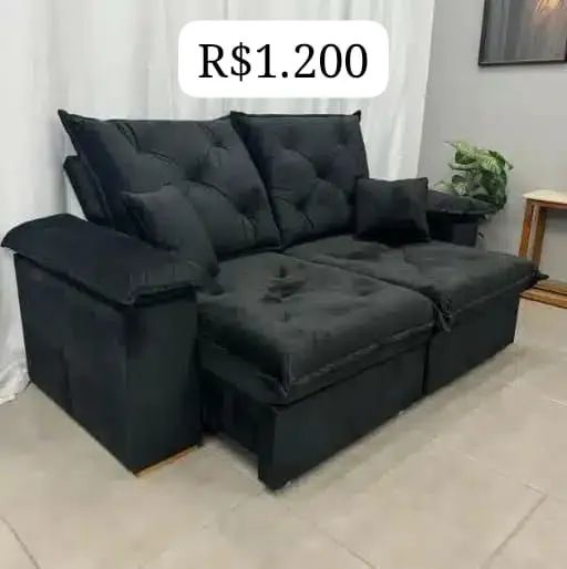 Sofá 2 Lugares Cinza Confortável e Elegante - Foto 3
