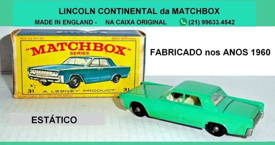 Lincoln Continental.Matchbox.Na caixa original. - Hobbies e