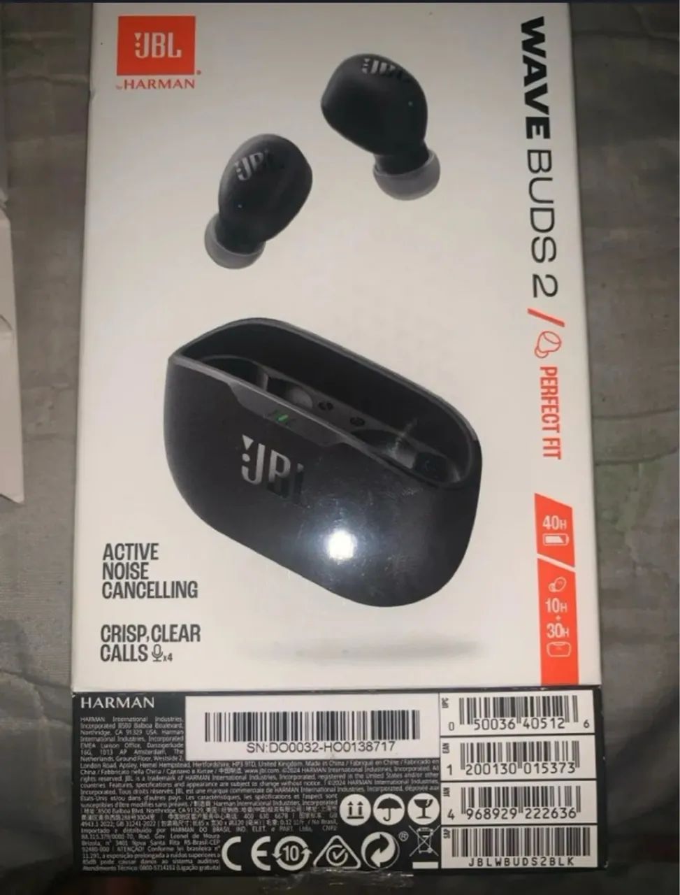 JBL Wave Buds 2 - Fones de Ouvido Bluetooth com Cancelamento de Ruído
