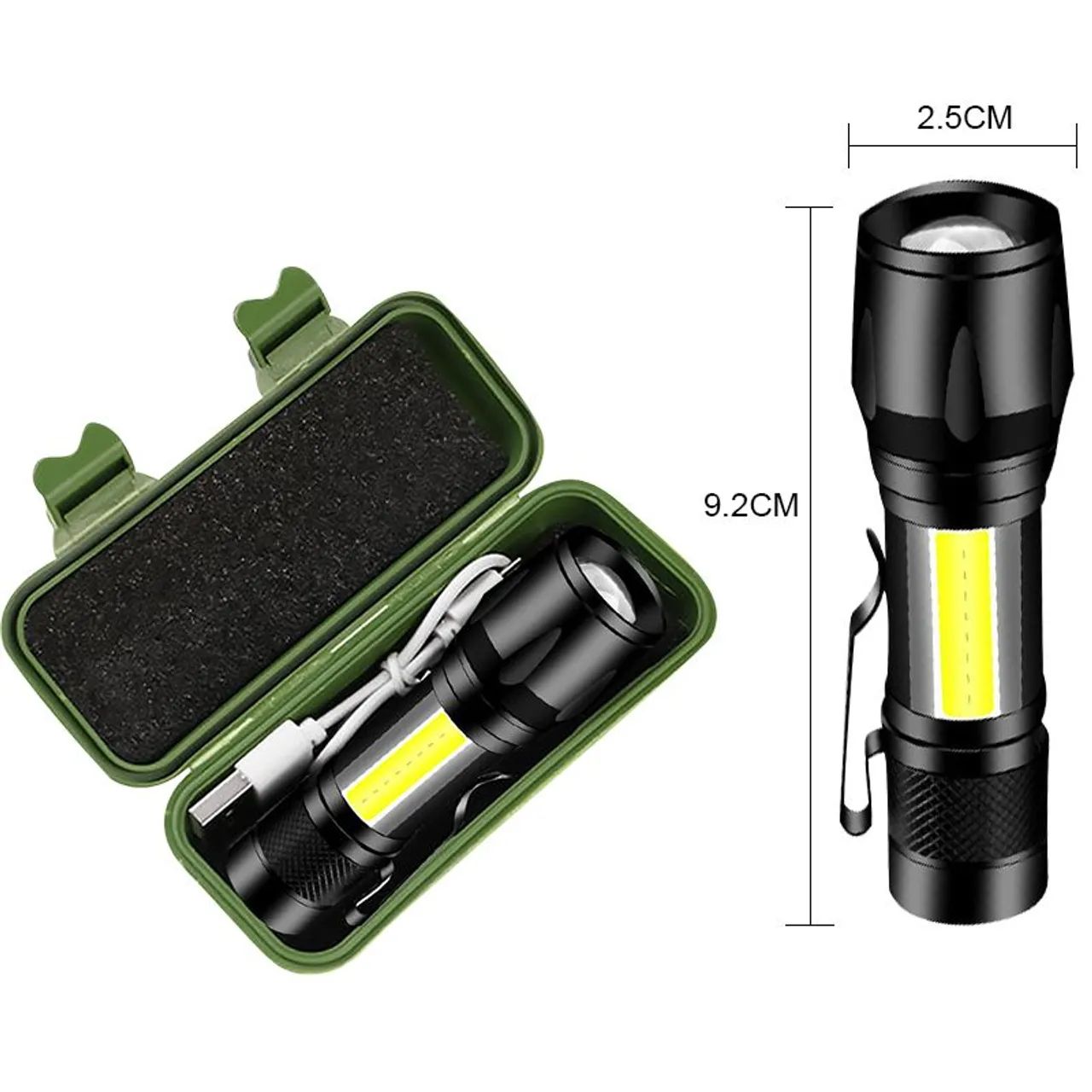 Lanterna mini zoom recarregável usb - Foto 4