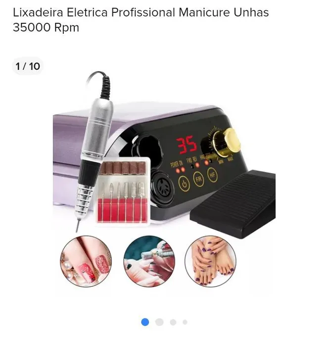 Lixadeira Elétrica para Unhas 35000 RPM - Profissional