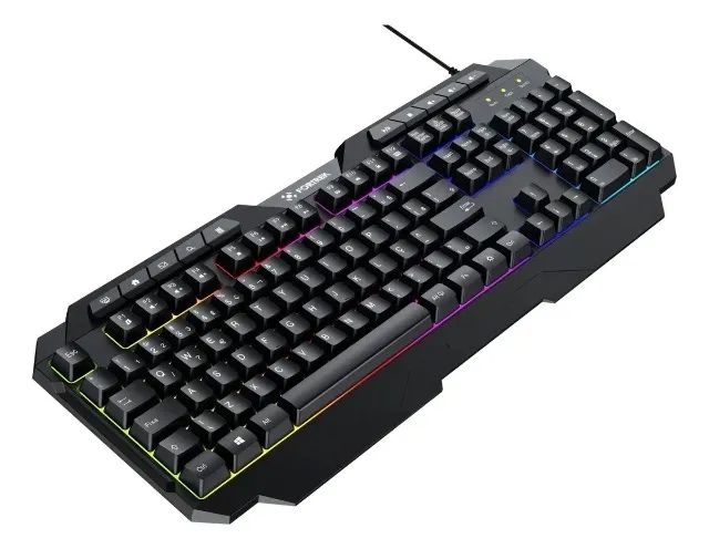 Teclado Gamer Fortrek Shortcut, Rainbow, Abnt2 Membrana Loja Coimbra Computadores Entrega - Foto 4