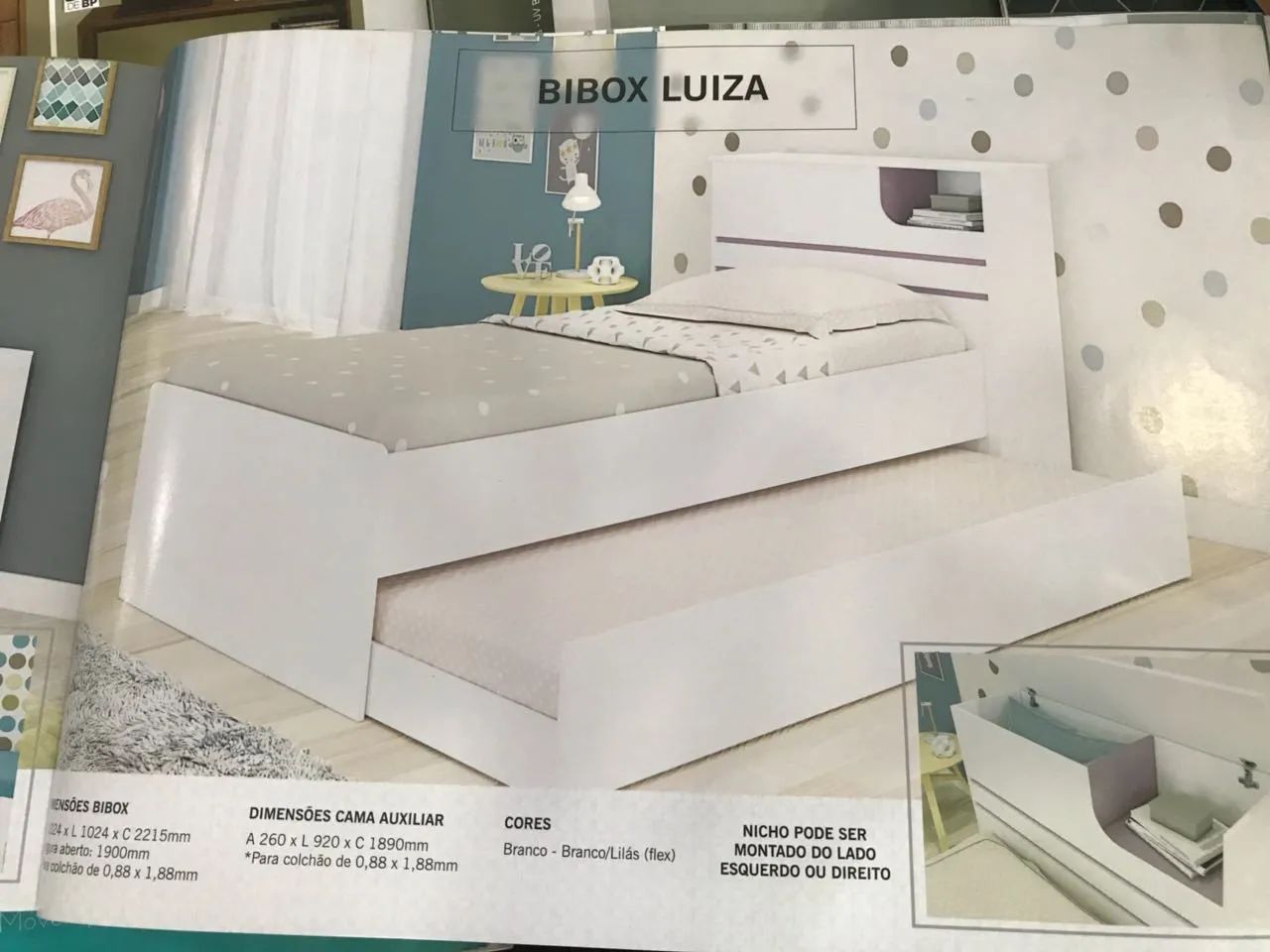 Cama solteiro bicama com colchão D26