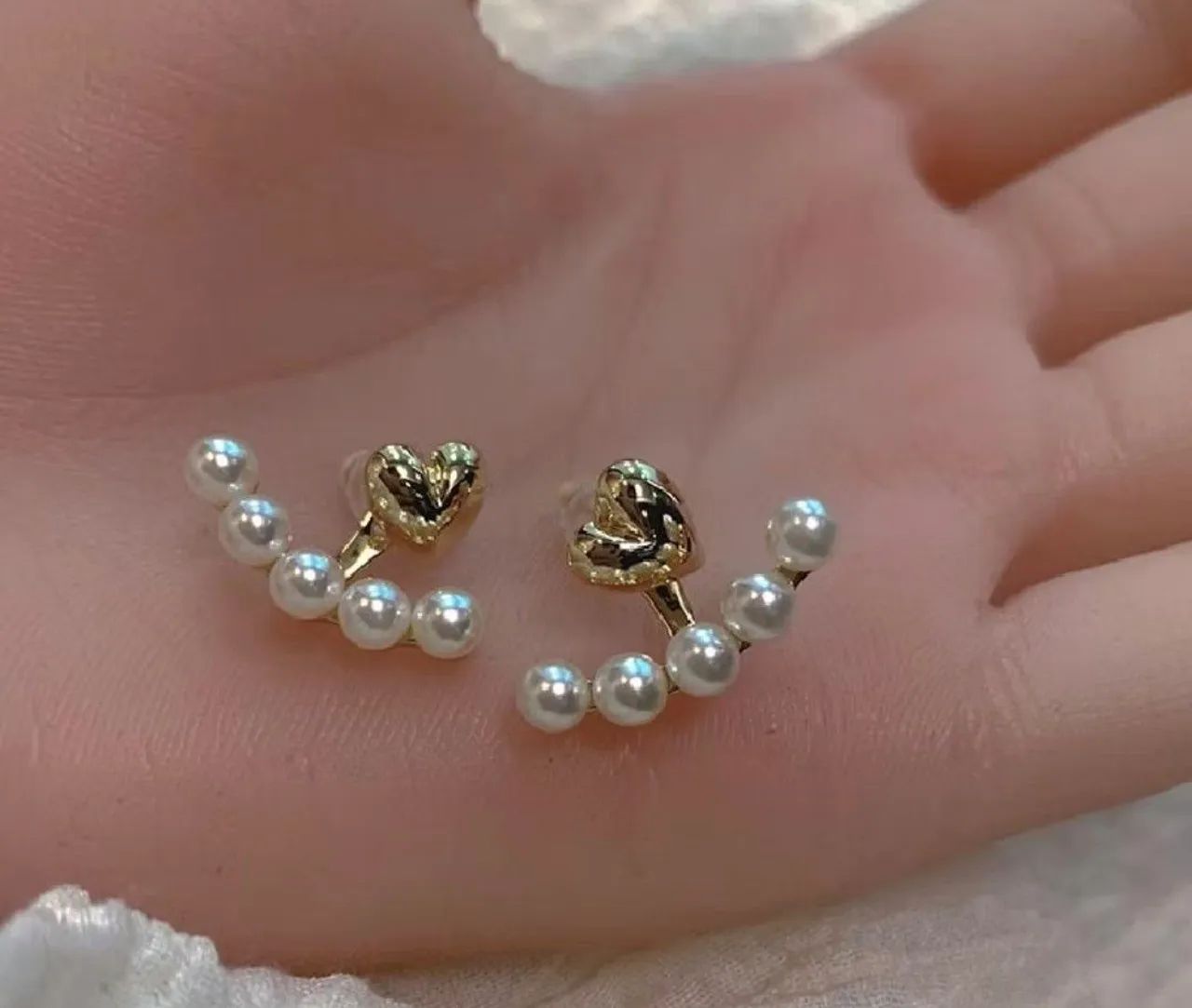 Brincos de pérola do amor versão coreana moda elegante - Foto 3