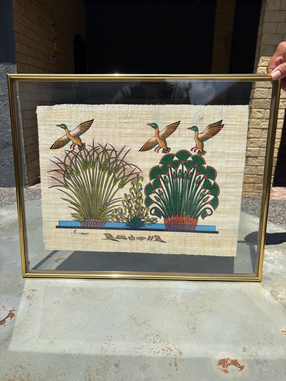 Papiro original do Cairo no Egito já moldura e com certificado - Foto 4