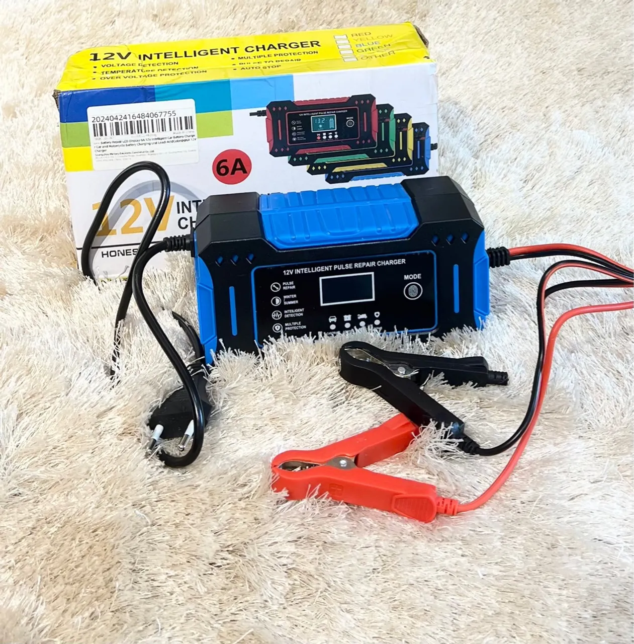 Carregador Bateria Automotiva Caminhão Carro E Moto 6a 12v