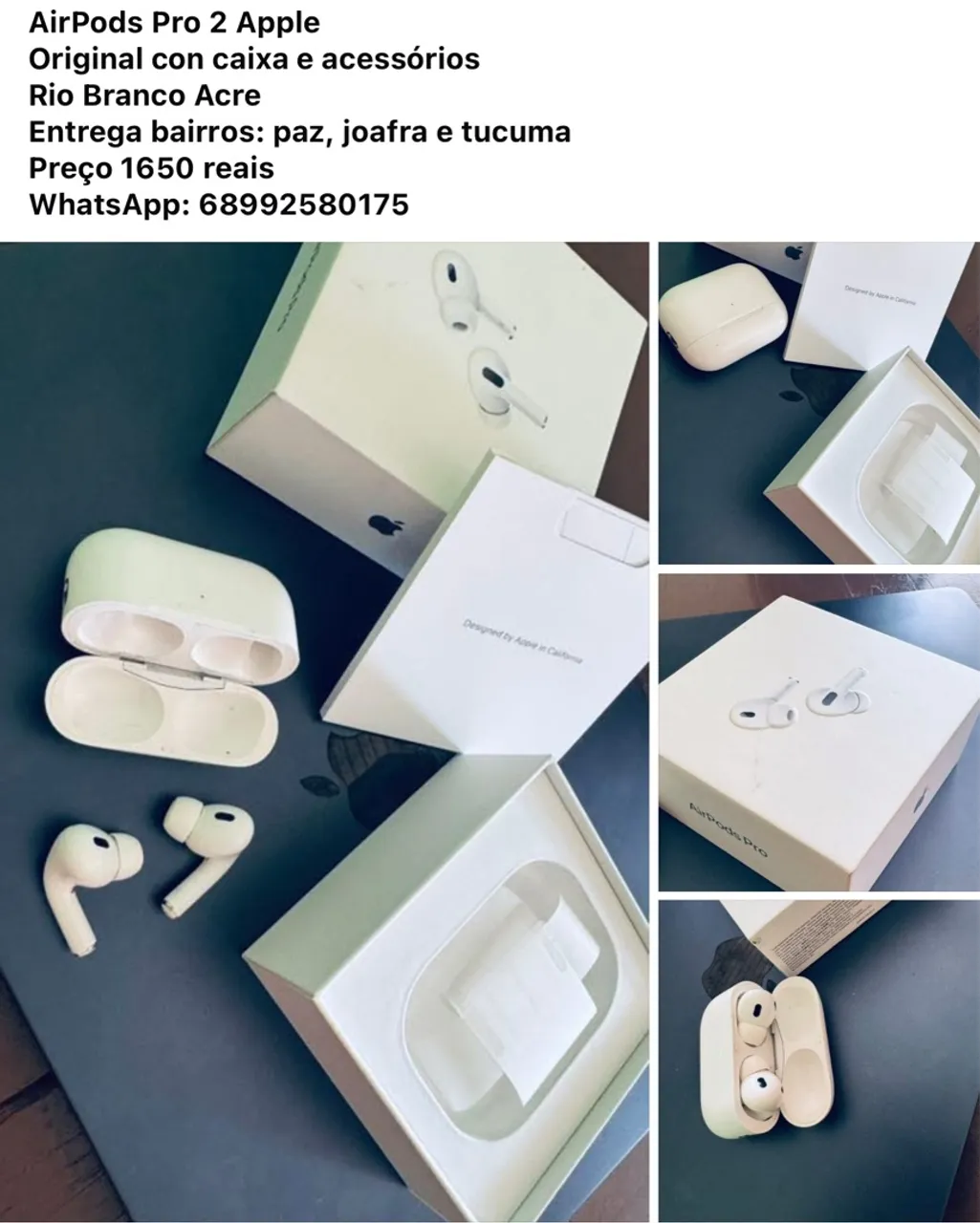 AirPods Pro 2 Apple - Original com caixa e acessórios