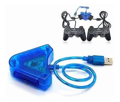 Adaptador Usb Duplo pra PC notebook  Controles Ps1,Ps2, Ps3 Ligue No Pc e notebook - Foto 2