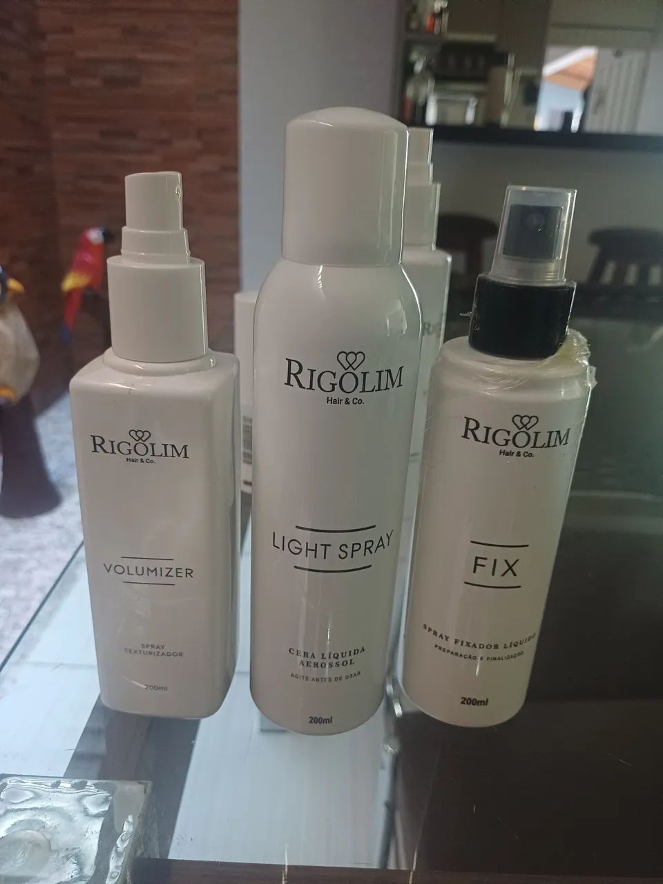 Kit de produtos para cabelo RigoliM - Volumizer, Light Spray e Fix