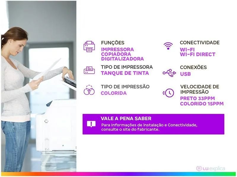 Impressora Epson EcoTank L3250 Wi-Fi(Produto novo/Lacrado/Com garantia de fábrica) - Foto 5