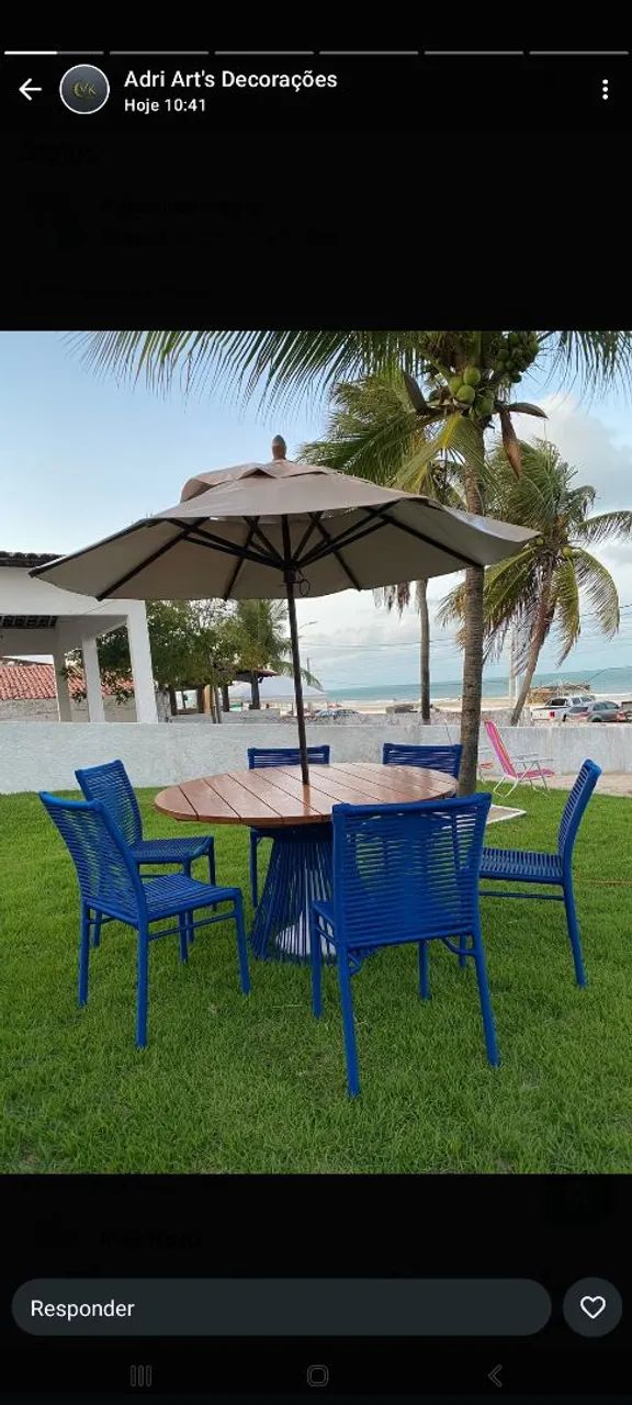 Conjunto de mesa e cadeiras para área externa