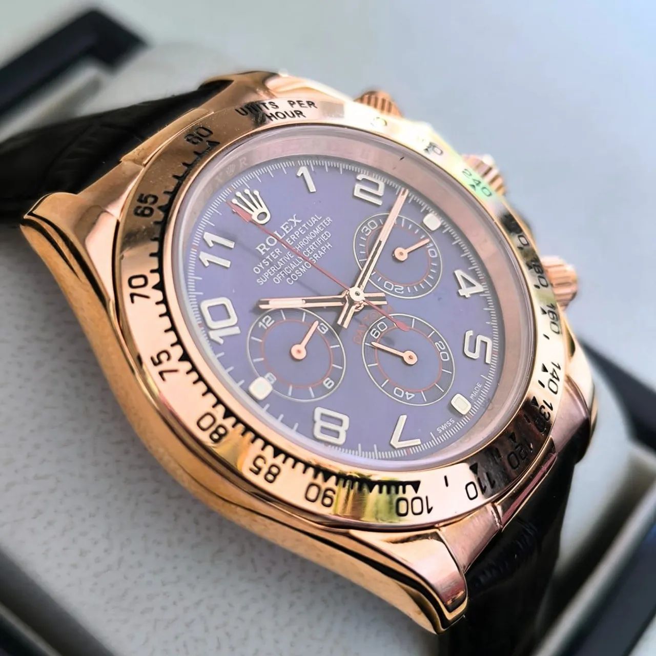 Rolex Daytona Rose Gold Azul - Exclusivo  - Foto 3