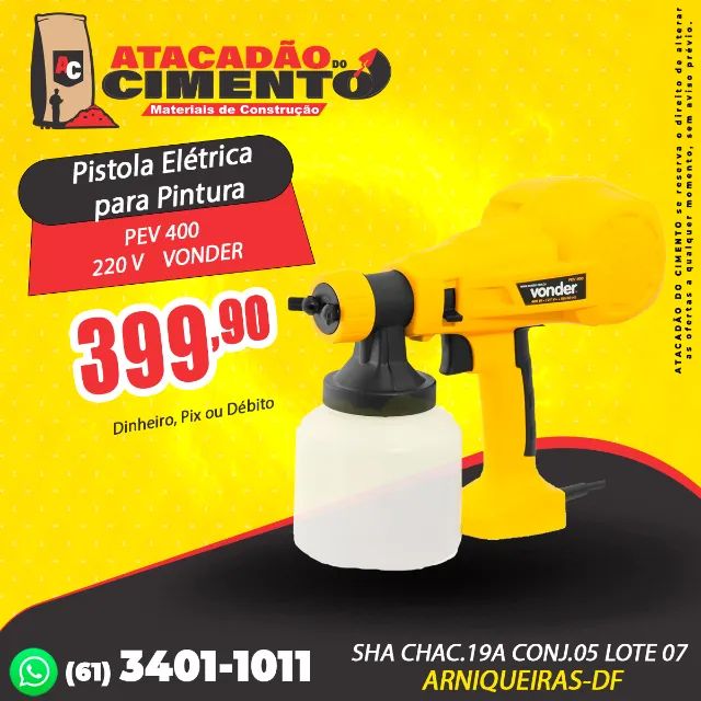 Pistola Elétrica para Pintura PEV 400 220 V Vonder
