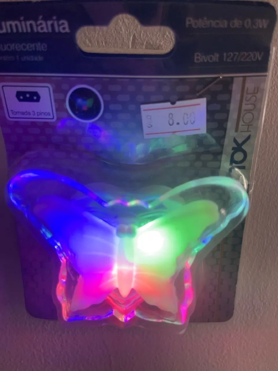 Luminária de Parede Borboleta Fluorescente 0,3W - Foto 3